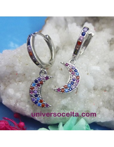 Pendientes con arete y Luna 651-0156