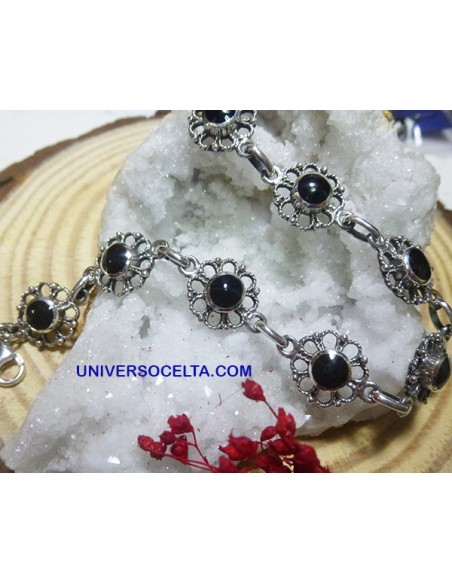 Pulsera de plata y Azabache artesana ENP