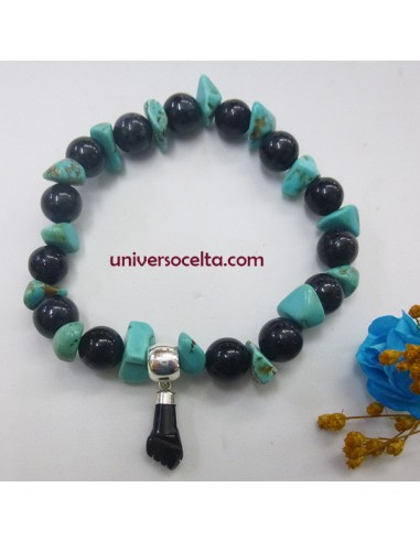 Pulsera con turquesas, sodalita y Figa TSF