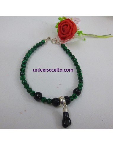 Pulsera de bolas de Malaquita y Azabache MFP