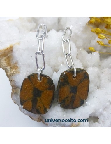 Pendientes con Quiastolita ocre HT12