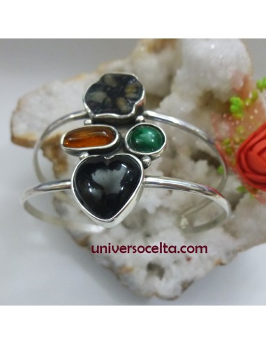 Brazalete artesano con piedras naturales BRQ