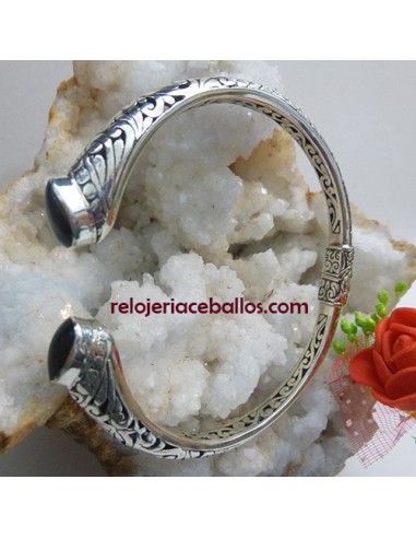 Brazalete de orfebrería en plata con Azabache 660-71