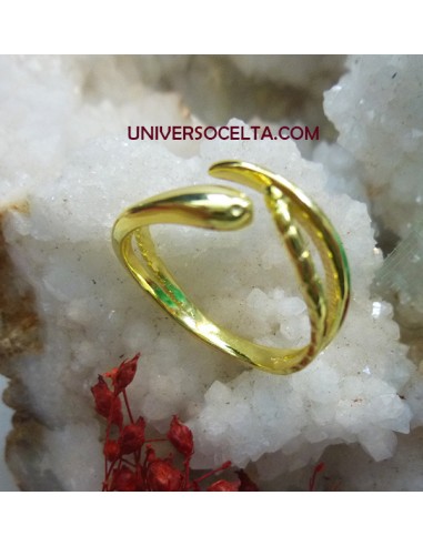 Anillo con serpiente en plata con baño 340-338