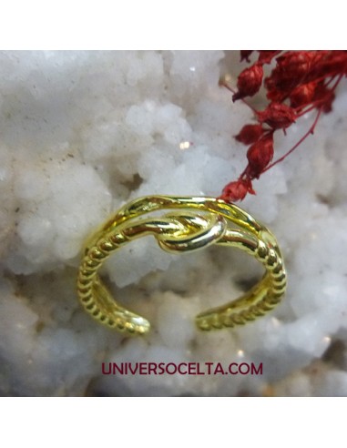 Anillo ajustable de plata con baño de oro 340-361