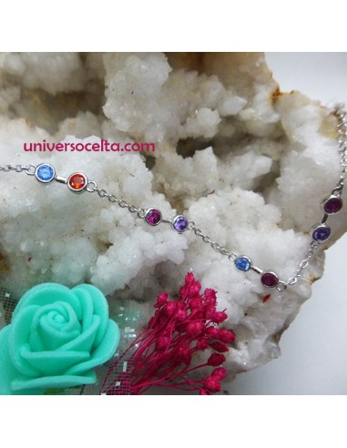 Pulsera de plata con Chakras 661-123