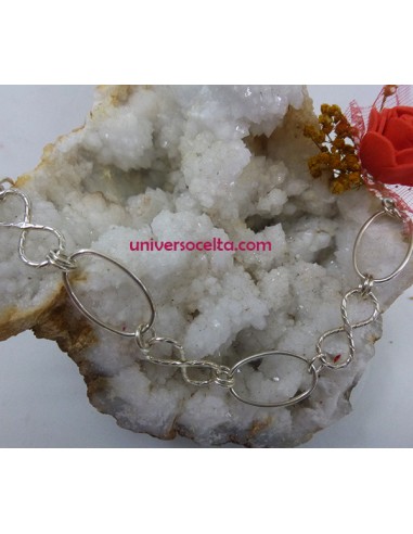 Pulsera con argollas e infinitos de plata INF4