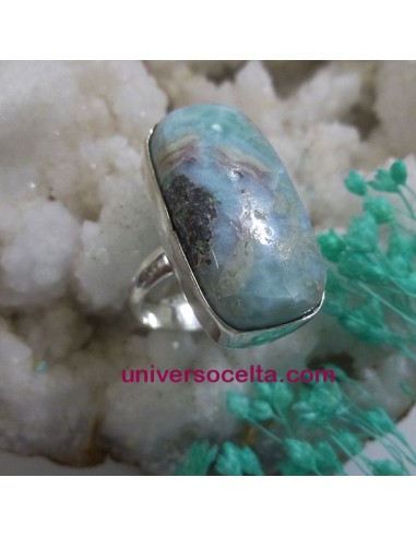 Sortija ajustable con piedra Larimar