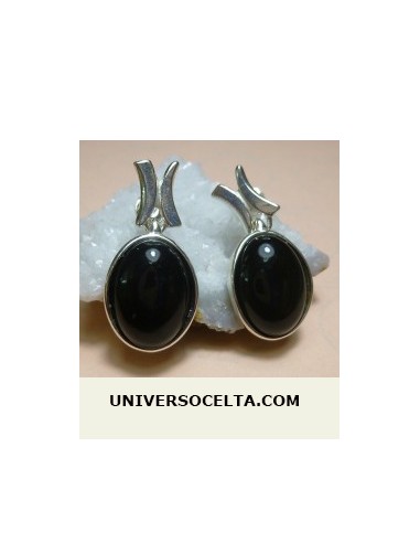 Azabache Pendientes en Plata