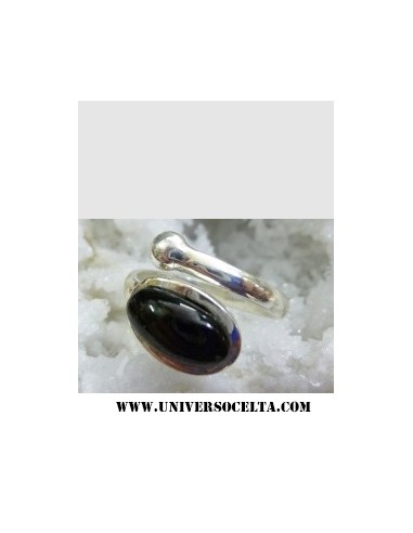 Anillo de Azabache y Plata Ajustable A33