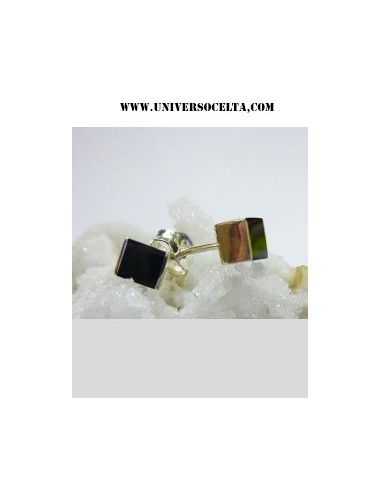 Pendientes Cubo con Azabache cub