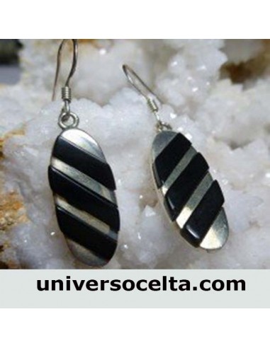 Pendientes de plata y Azabache P-603