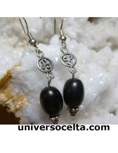 Azabache Trisquel Pendientes Celtas APZ3