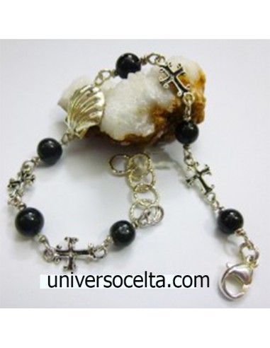 Pulsera Combinada con Azabache y Concha