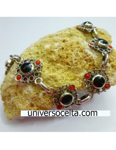 Pulsera con Filigrana, Azabache y Plata E104