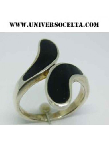 Anillo de plata con Azabache  AN-123