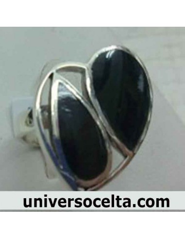 Anillo de plata y Azabache AN409