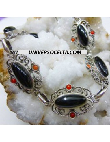 Pulsera en plata con azabache...