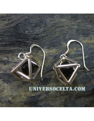 Pendientes con Azabache en Plata 99P