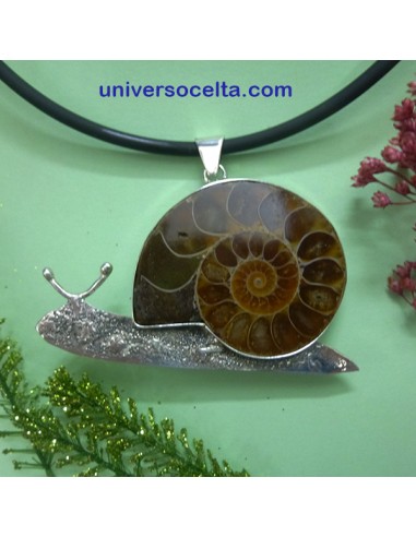 Caracol artesano en plata con Ammonite CR7