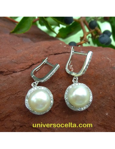 623-0224 Pendientes de Plata con Perla