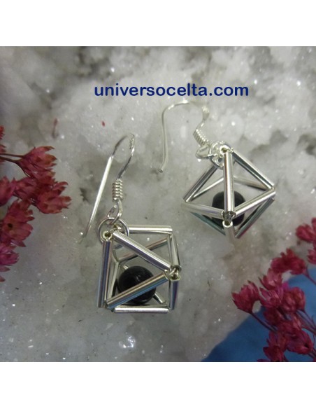 Pendientes con Azabache en Plata 320-0842