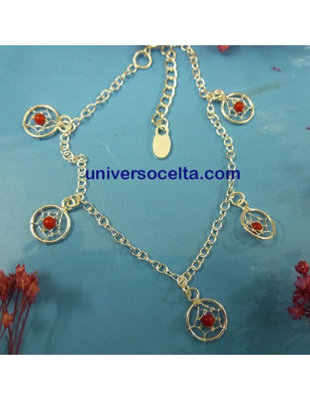 361-0238 Pulseras con Atrapasueños en plata