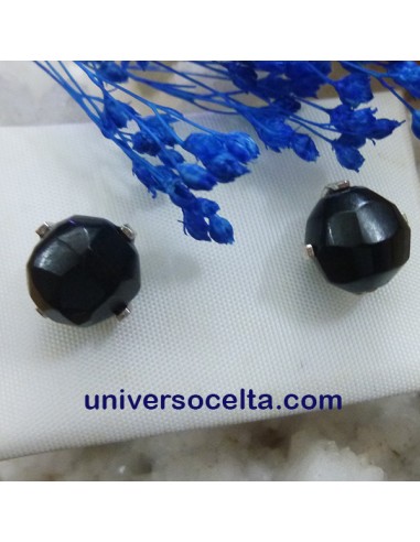 Pendientes facetados de azabache T-14