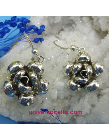 Flor de plata Pendientes 320-0821