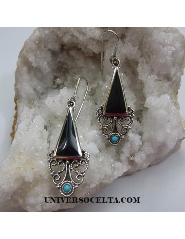 Pendientes artesanos con Triángulo de Azabache F69