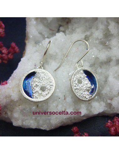 Pendientes de diseño en plata con esmalte BLUE